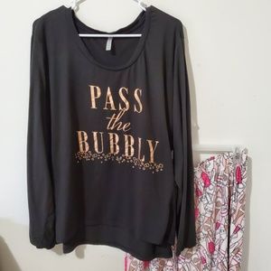NWOT Pass The Bubbly Champagne Pajama Set Size 3X
